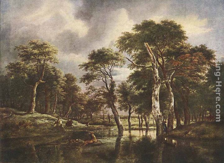 The Hunt painting - Jacob van Ruisdael The Hunt art painting